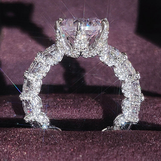 Elegant Sparkling Sterling Silver Gemstone Ring - Fesara