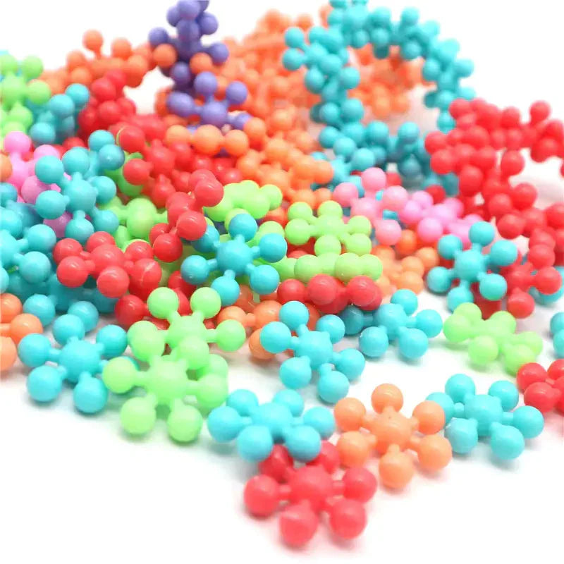 Colorful Educational Snowflake Building Blocks