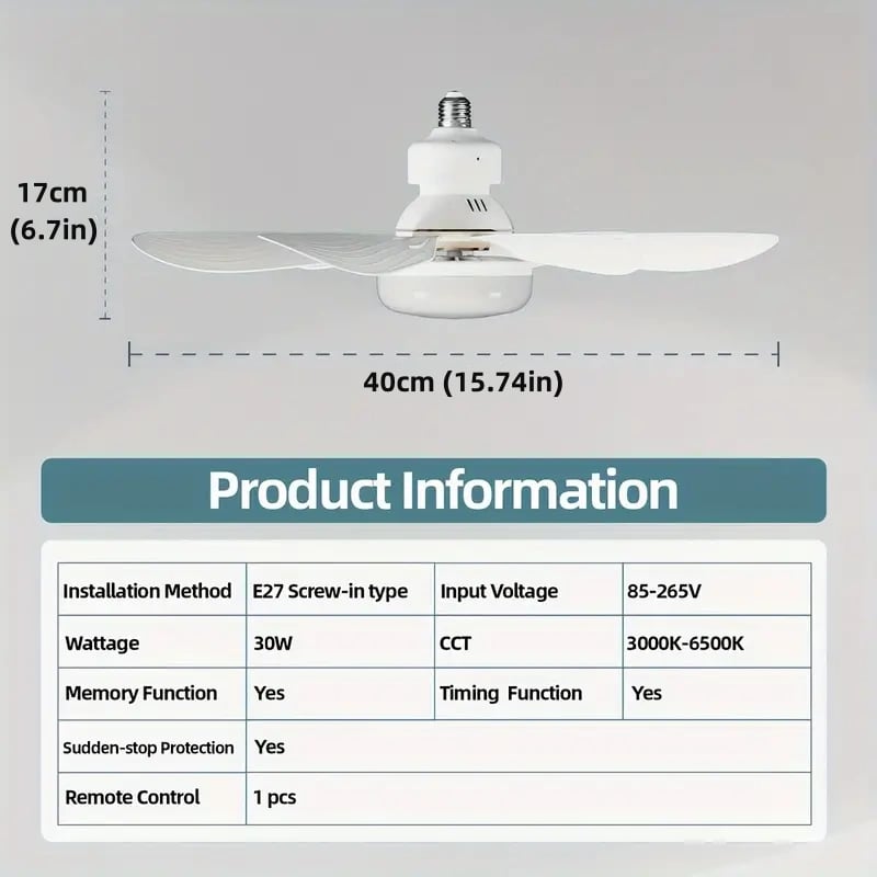 Compact 2-in-1 Ceiling Fan and Light Kit