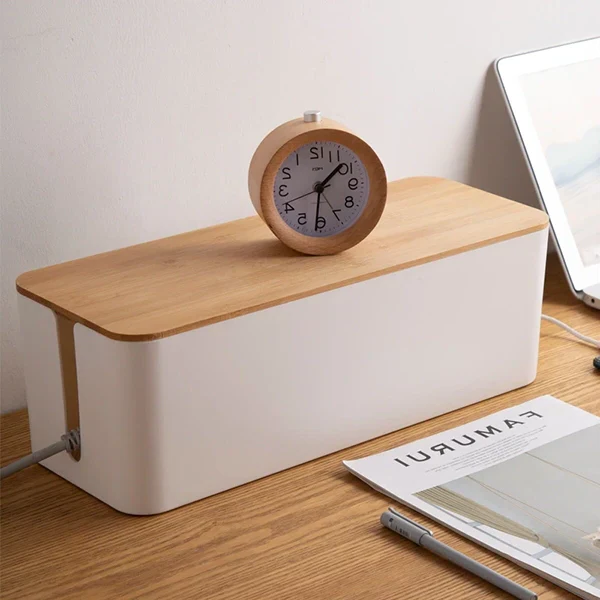 Compact Cable Storage Box for Organized Desk Space