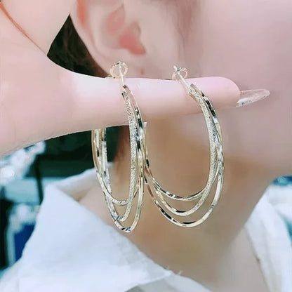 Stacked Circle Drop Earrings