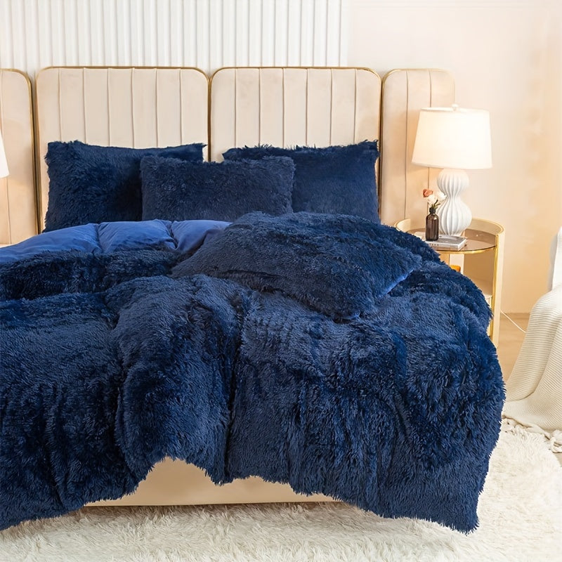 Cozy Fesara Plush Duvet Cover Set with Zipper
