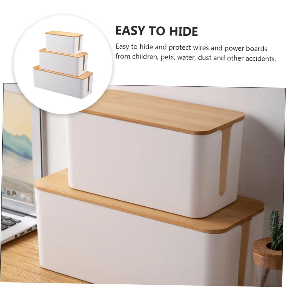 Compact Cable Storage Box for Organized Desk Space