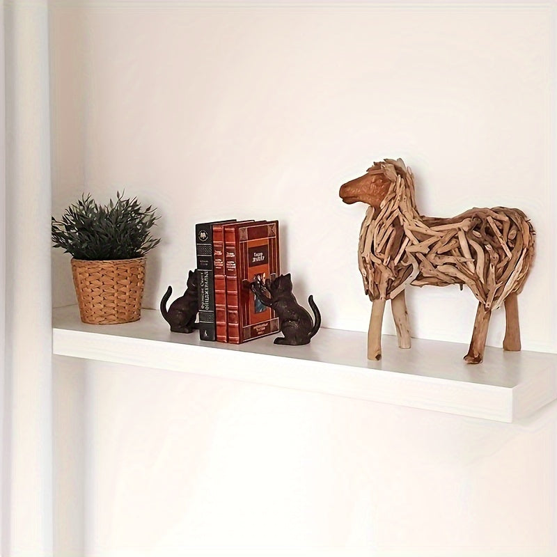 Rustic Cast Iron Bookends with Traditional Style