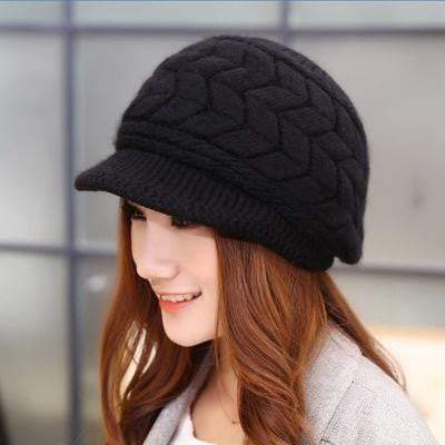 Warm Rabbit Knit Winter Beanie Hats - Fesara