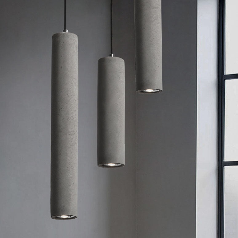 Rustic Concrete Round Hanging Light Fixture