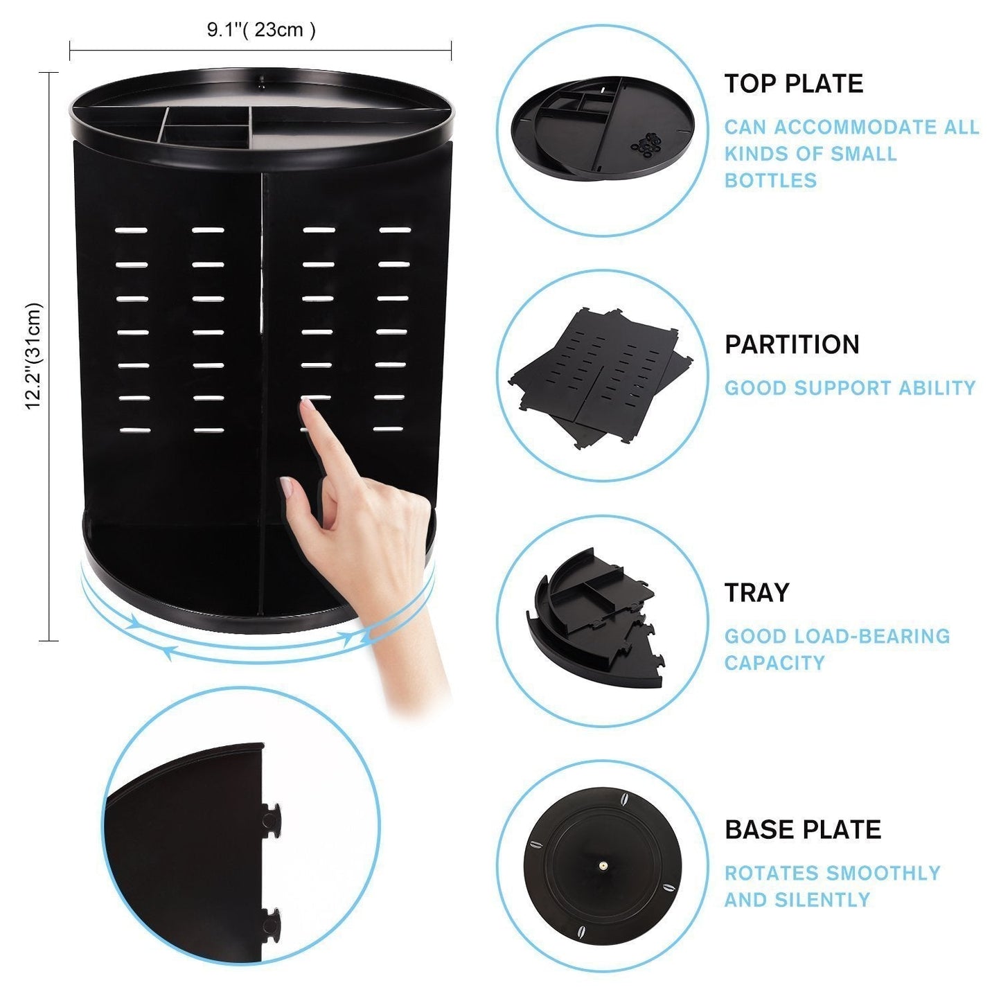 Rotating Storage Organizer Tray