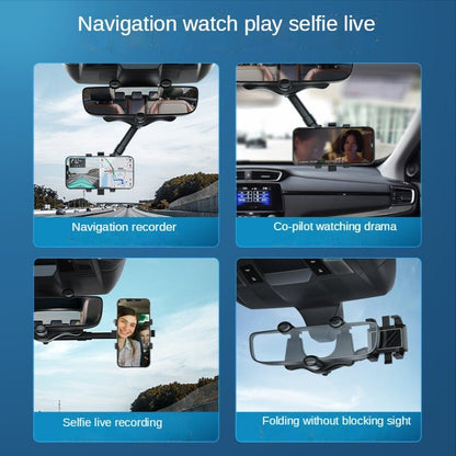 Wide Angle Car Phone Mount Rear View Mirror Holder