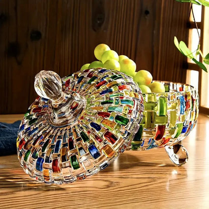 Vibrant Glass Candy Container with Lid