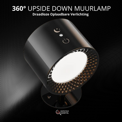 Circular Rotating Wireless Rechargeable Wall Lamp - Fesara