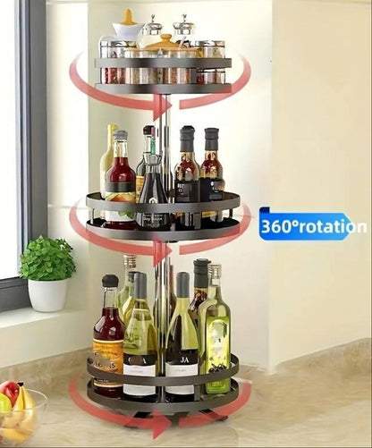 Compact Rotating Shelf Storage Organizer