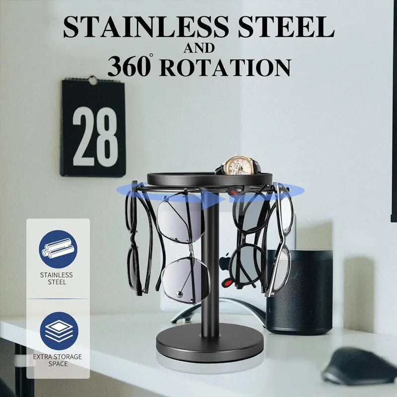 Foldable 360° Glasses Holder - Compact Storage Stand