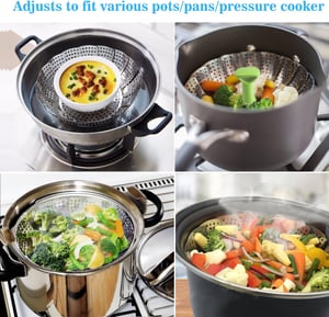 Compact Folding Metal Steamer Basket