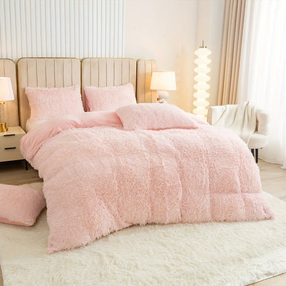 Cozy Fesara Plush Duvet Cover Set with Zipper