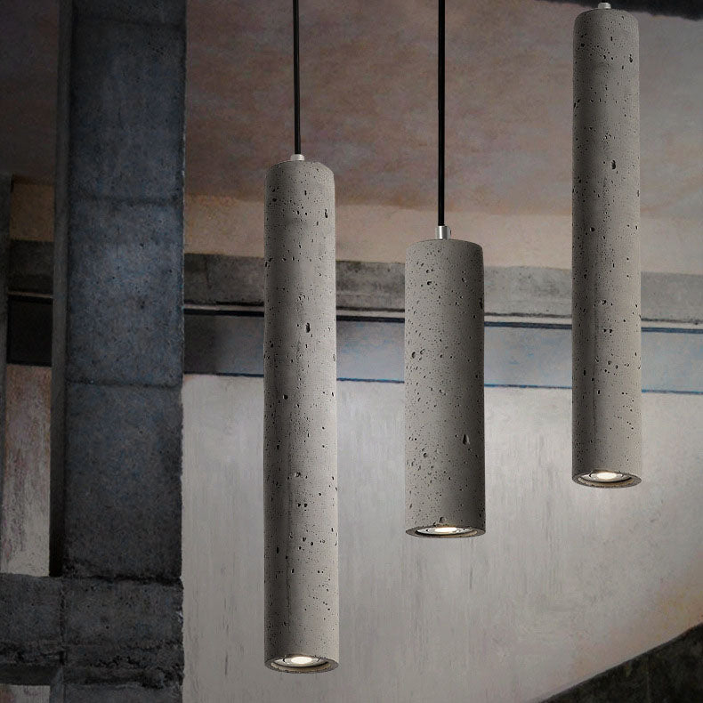 Rustic Concrete Round Hanging Light Fixture
