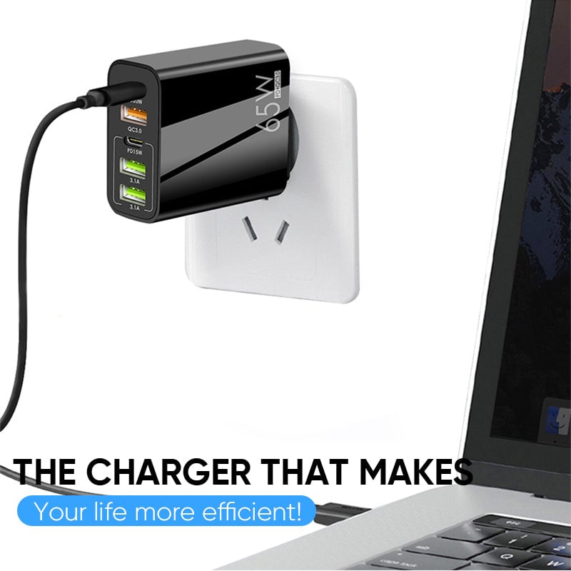 Fast 65W USB Charger Adapter - US Plug