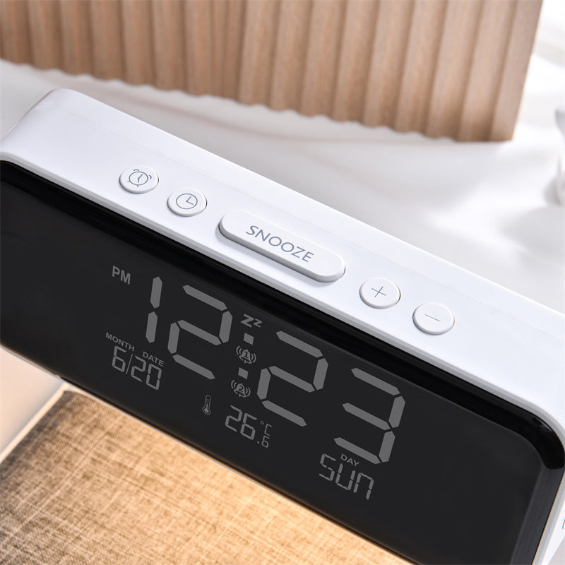 Smart Bedside Table Lamp with USB Charger and Clock