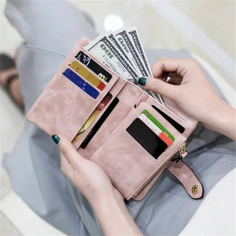 Compact Ladies Leather Fold Wallet