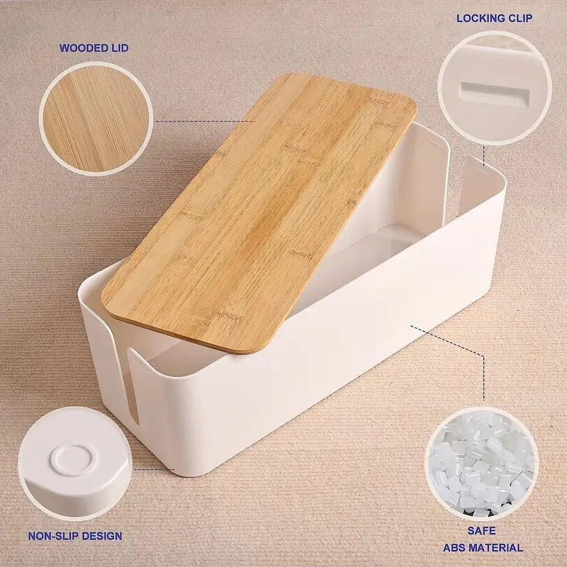 Compact Cable Storage Box for Organized Desk Space