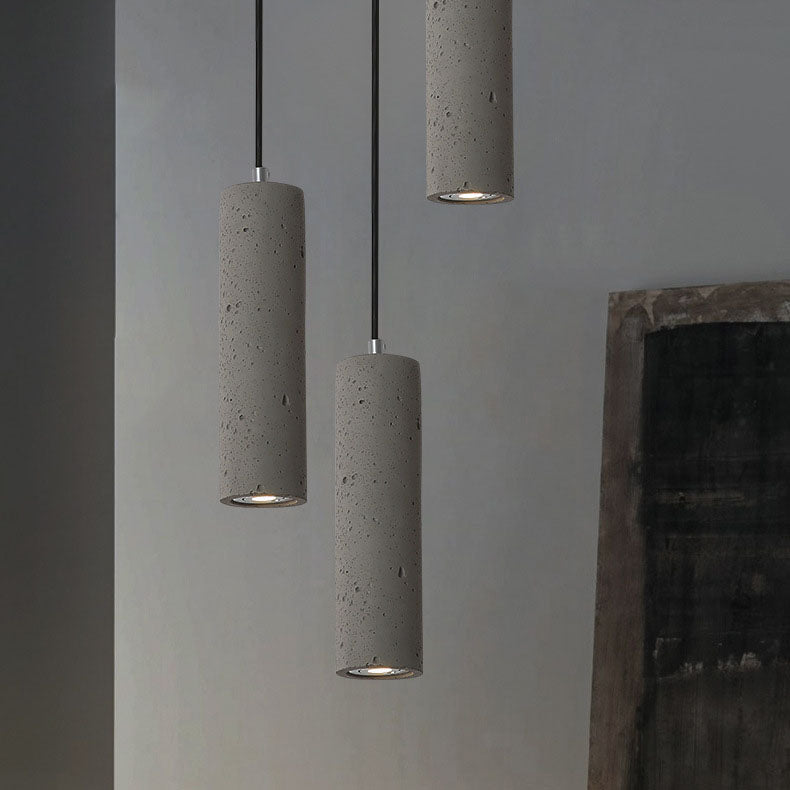 Rustic Concrete Round Hanging Light Fixture
