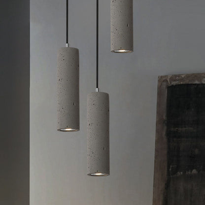 Rustic Concrete Round Hanging Light Fixture
