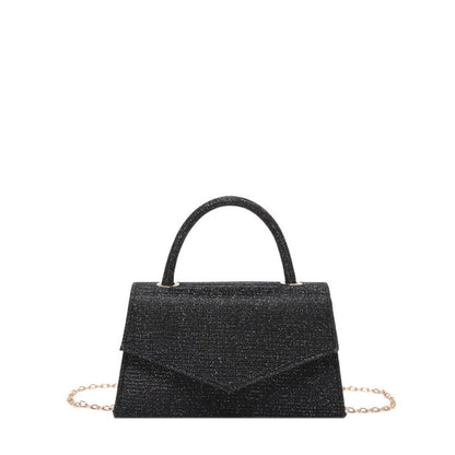 Elegant Small Ladies Bag with Glitter Pattern & Metal Strap