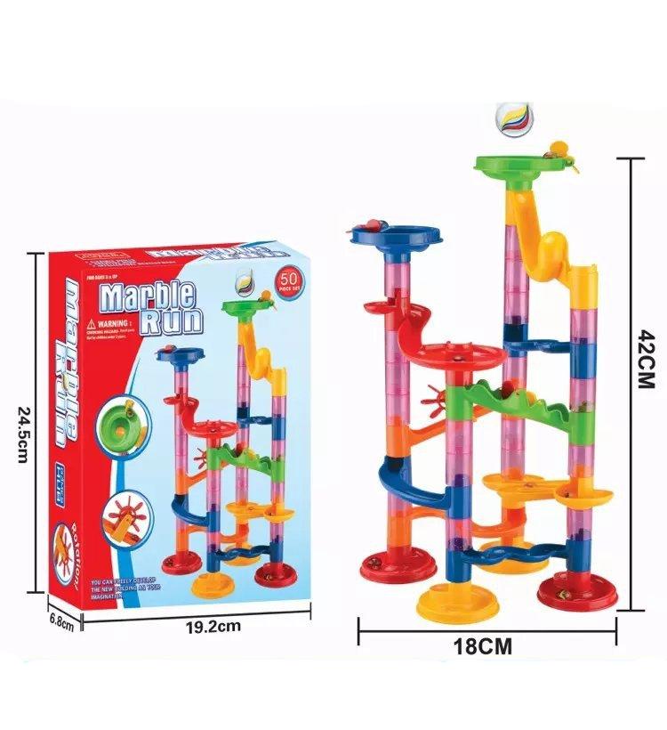 Colorful Marble Run Building Blocks Play Set