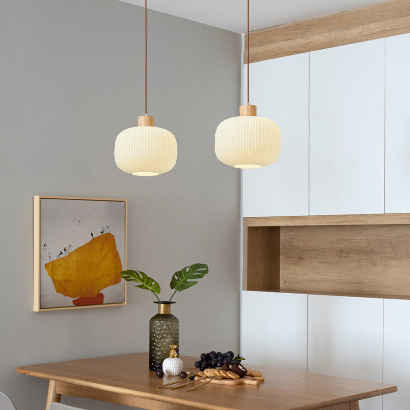 Rustic Wooden Glass Hanging Light