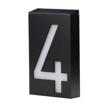 Solar Powered Illuminated House Number Sign