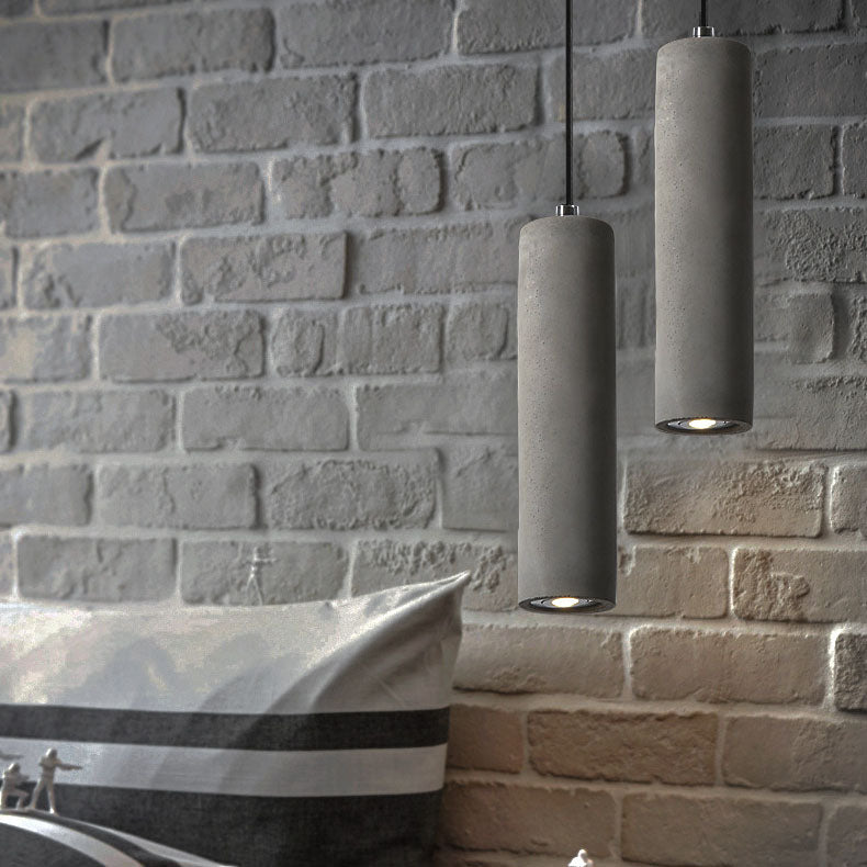 Rustic Concrete Round Hanging Light Fixture