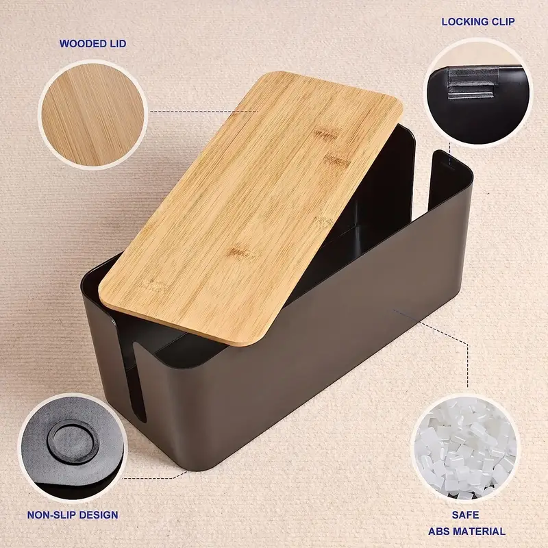 Compact Cable Storage Box for Organized Desk Space