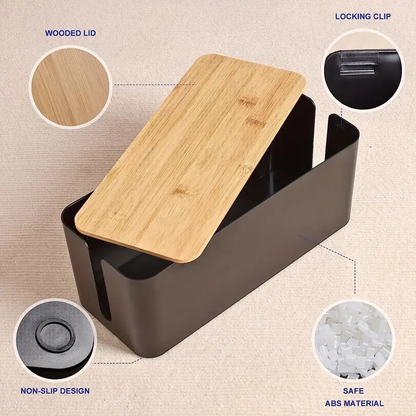 Compact Cable Storage Box for Organized Desk Space