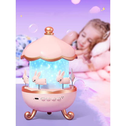 Colorful Kids 360° Spin Rabbit Night Light Projector