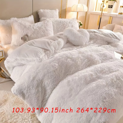 Soft Plush Velvet Duvet Cover Set for Cozy Bedding