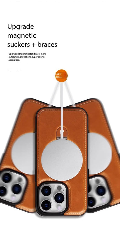 Luxury Leather Phone Case with Strong Magnet