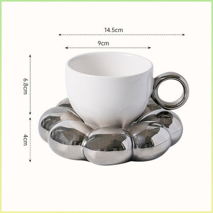 Rustic Floral Coffee Mug Ceramic Cup Set