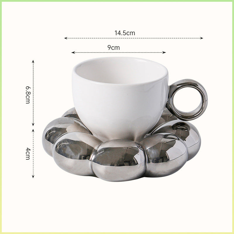 Rustic Floral Coffee Mug Ceramic Cup Set