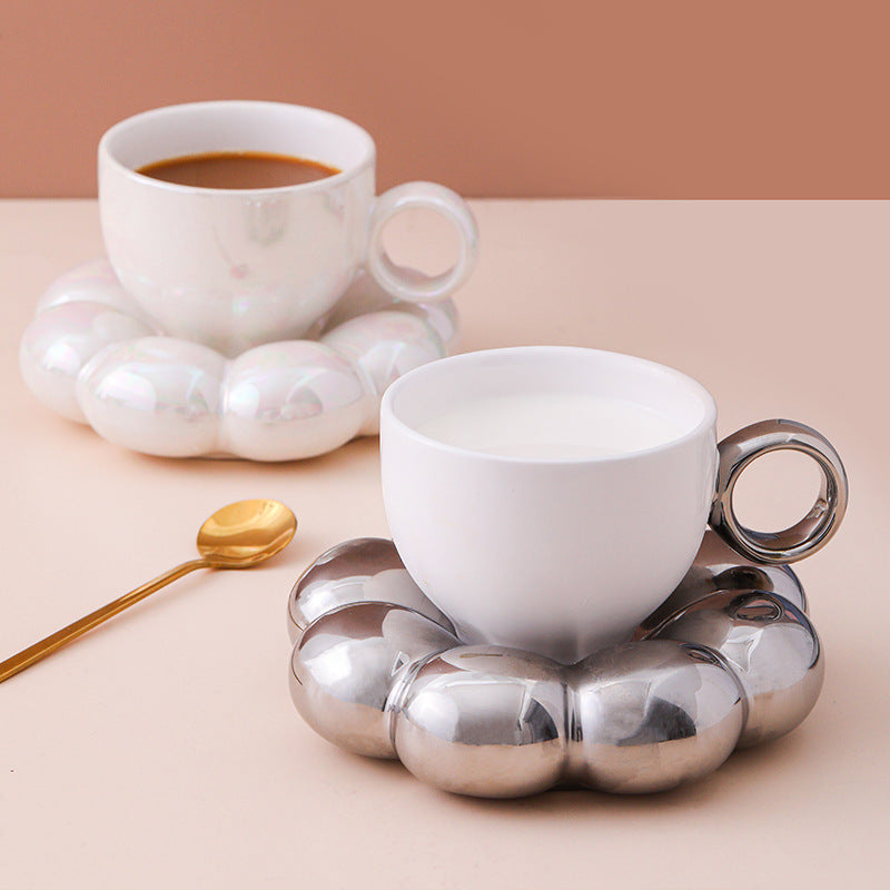 Rustic Floral Coffee Mug Ceramic Cup Set - Fesara