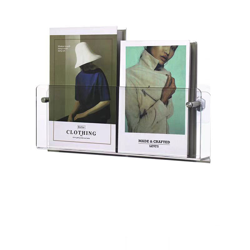 Clear Wall Mount Book Shelf Storage Rack - Fesara