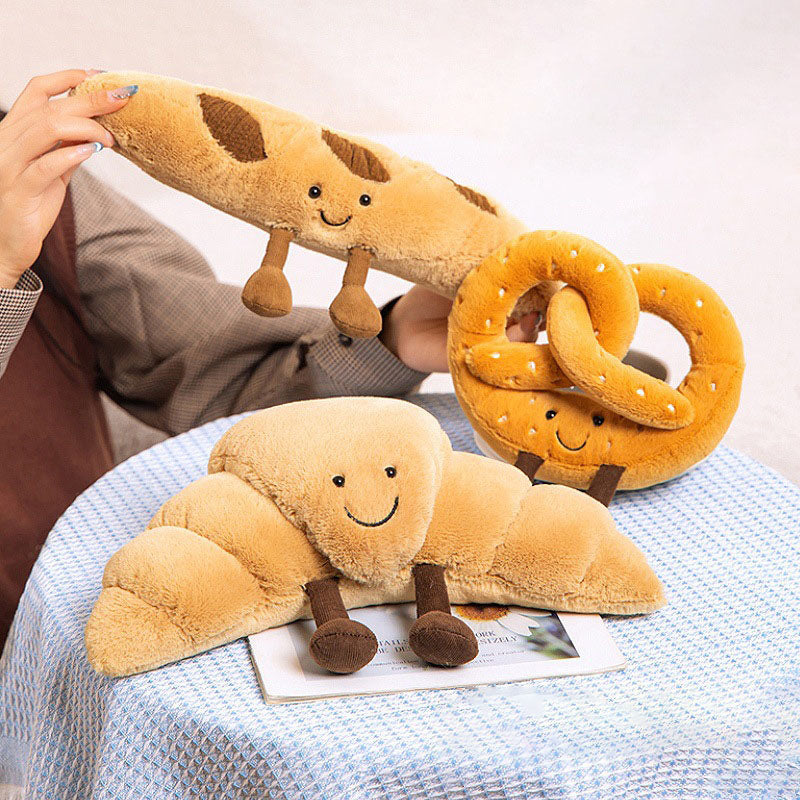 Soft Fluffy Croissant Plush Pillow Toy - Fesara