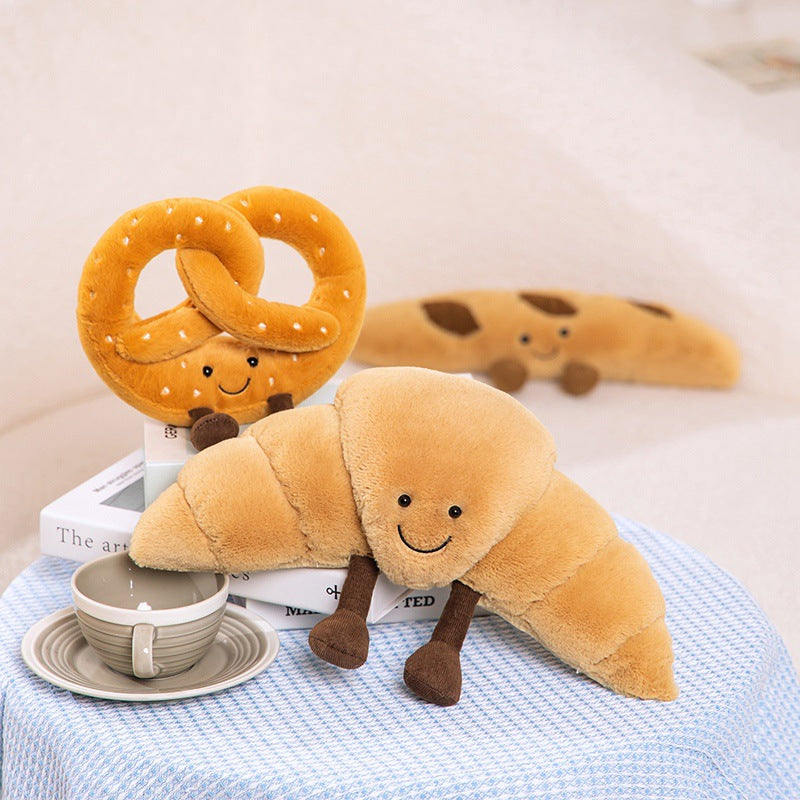 Soft Fluffy Croissant Plush Pillow Toy