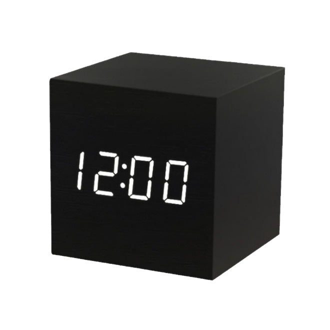 Smart LED Wooden Digital Alarm Clock with Sound Control