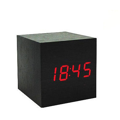 Smart LED Wooden Digital Alarm Clock with Sound Control