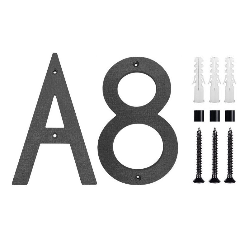 Stylish Black 8-10 Inch House Number Plate