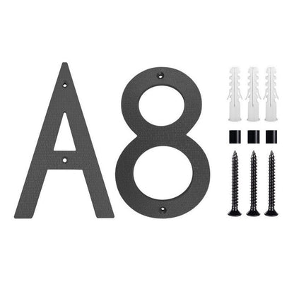 Stylish Black 8-10 Inch House Number Plate