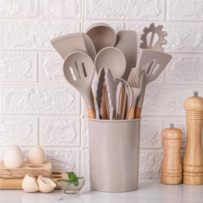 Durable Handle Non-Stick Cookware 12-Piece Kitchen Utensil Set - Fesara