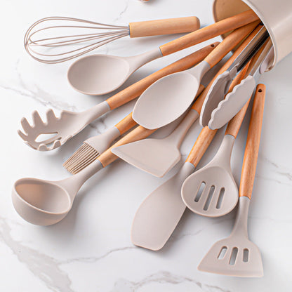 Durable Handle Non-Stick Cookware 12-Piece Kitchen Utensil Set