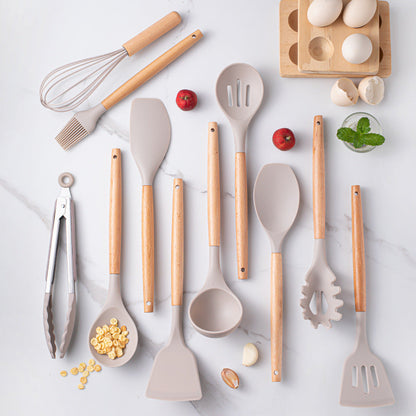 Durable Handle Non-Stick Cookware 12-Piece Kitchen Utensil Set