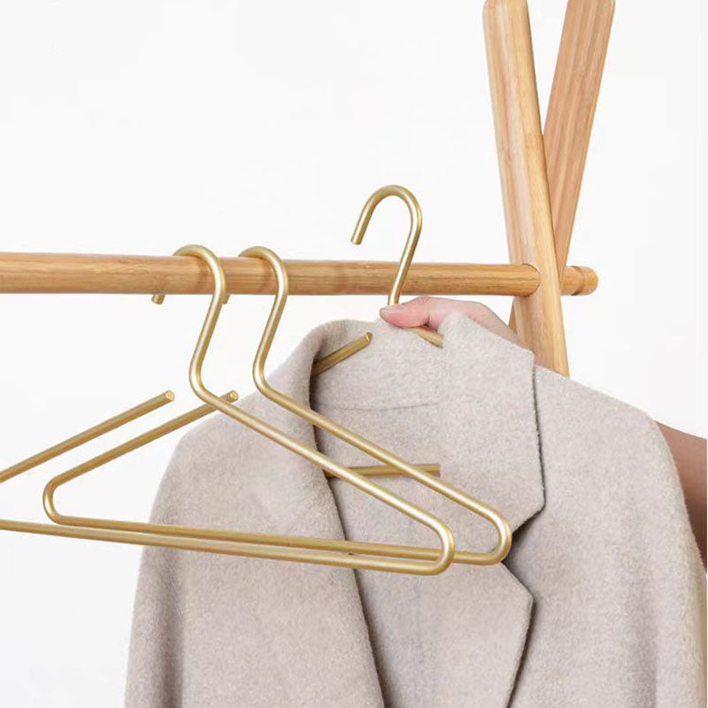 Durable Metal Coat Hanger in Matte Gold Finish