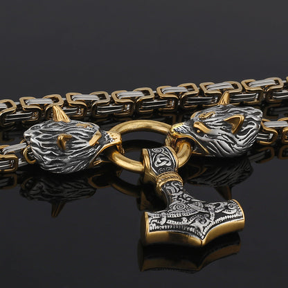 Strong Silver Viking Warrior Pendant Necklace